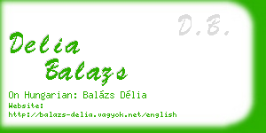 delia balazs business card